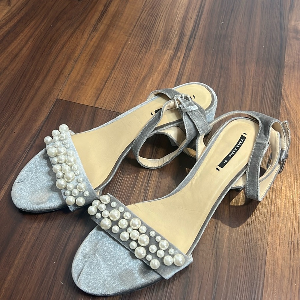 Zara Grey Pearl Shoes